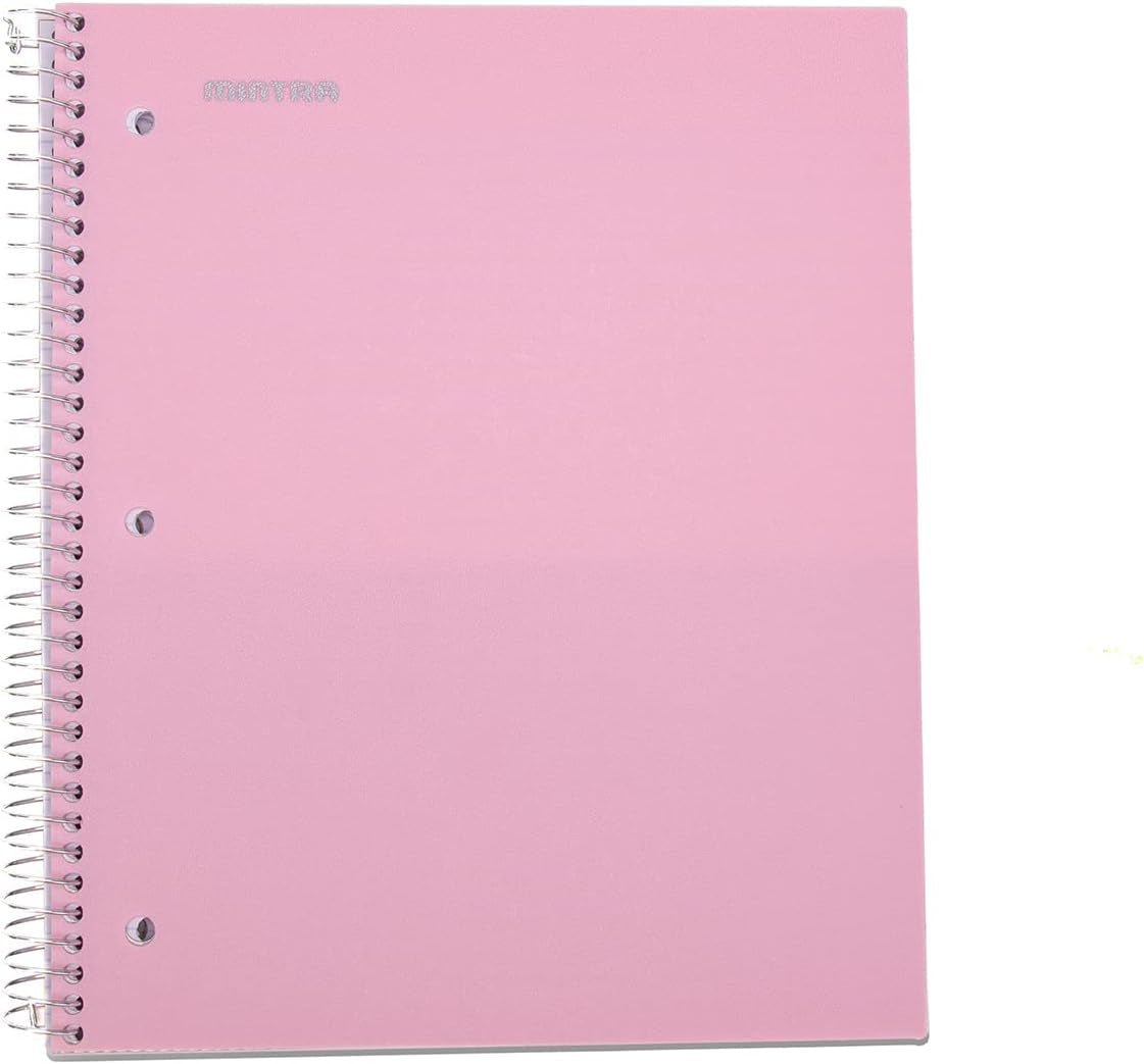 Office Durable Spiral Notebooks, 1 Subject, (Spring Pink, Sun Yellow, Arctic Ice, Wide Ruled 3Pk)