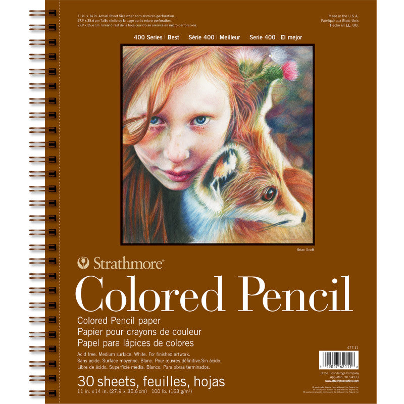 400 Series Colored Pencil Paper Pad, Side Wire Binding, 30 Sheet, 18x24 inch, 1 Count