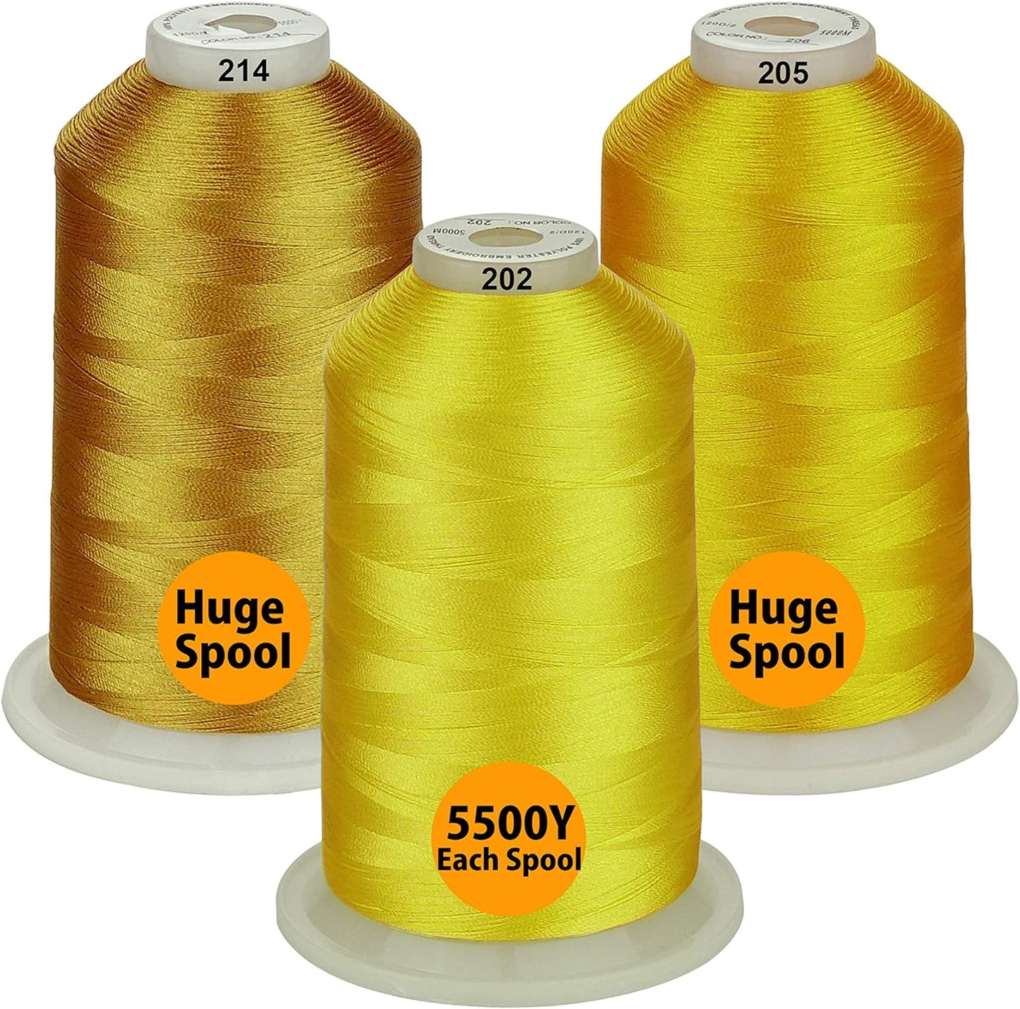 - 33 Selections - Various Assorted Color Packs of Polyester Embroidery Machine Thread Huge Spool 5500Y for All Purpose Sewing Embroidery Machines - #900 Black