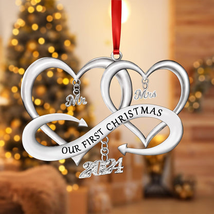 Happy for Wife Girlfriend Her Women, Metal Heart as Mr Mrs Ornaments, Newlywed Keepsakes Gift Birthday Valentines Day Decoration