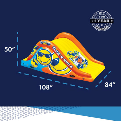 Slide N Smile Slide with 2 Lanes, Giant Floating Water Slide for Adults and Kids