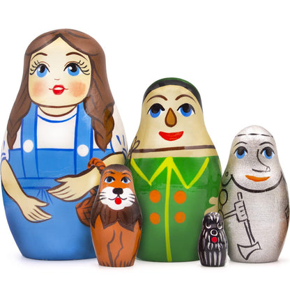 AEVVV Wizard of Oz Nesting Dolls Set of 5 pcs   Wood Wizard of Oz Dolls