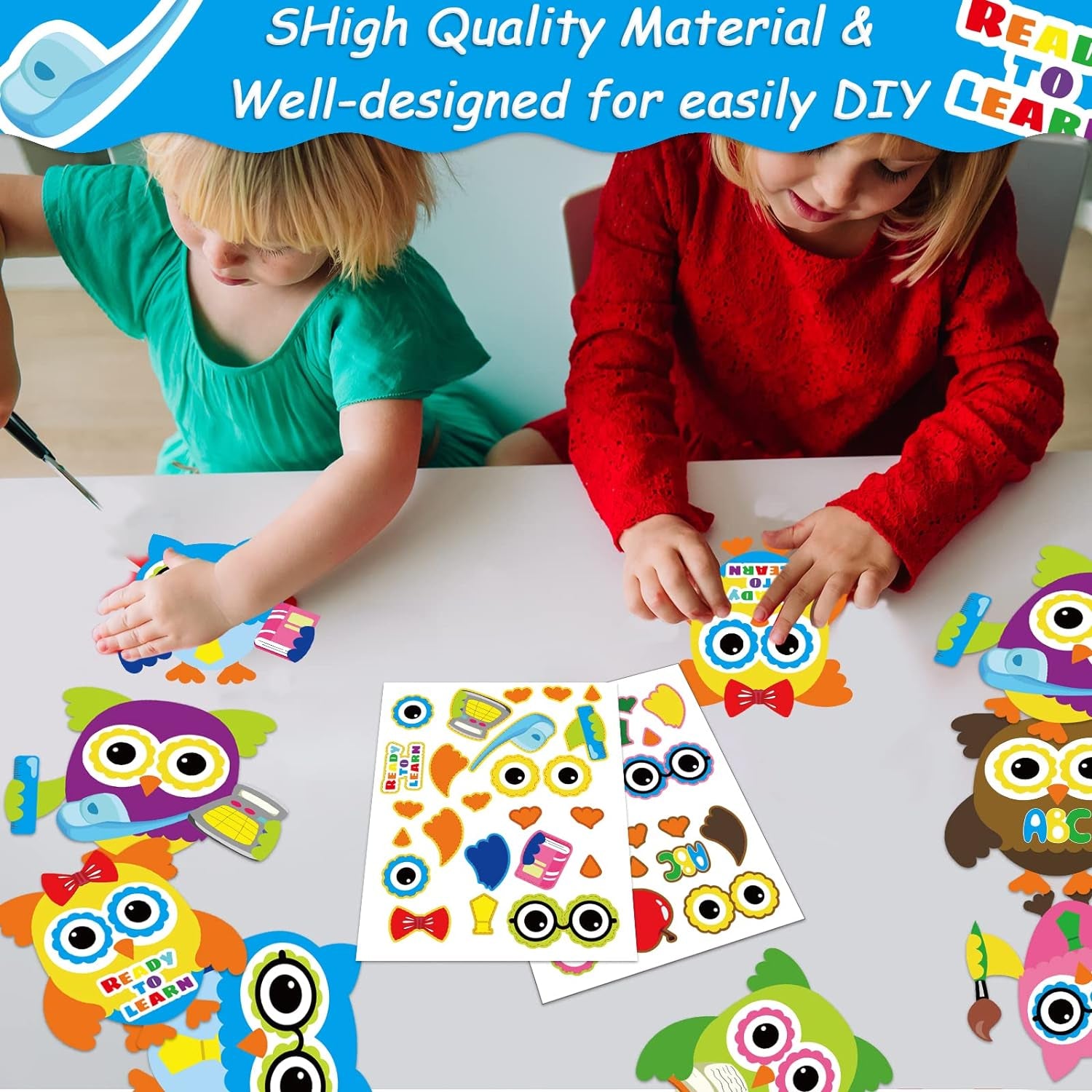 30 PCS First Day of School Craft Kits for Preschool Kids, Colorful Owl DIY Craft Back to School Crafts Bulk Owls Themed Bulletin Board Classroom Game Activities Party Favors