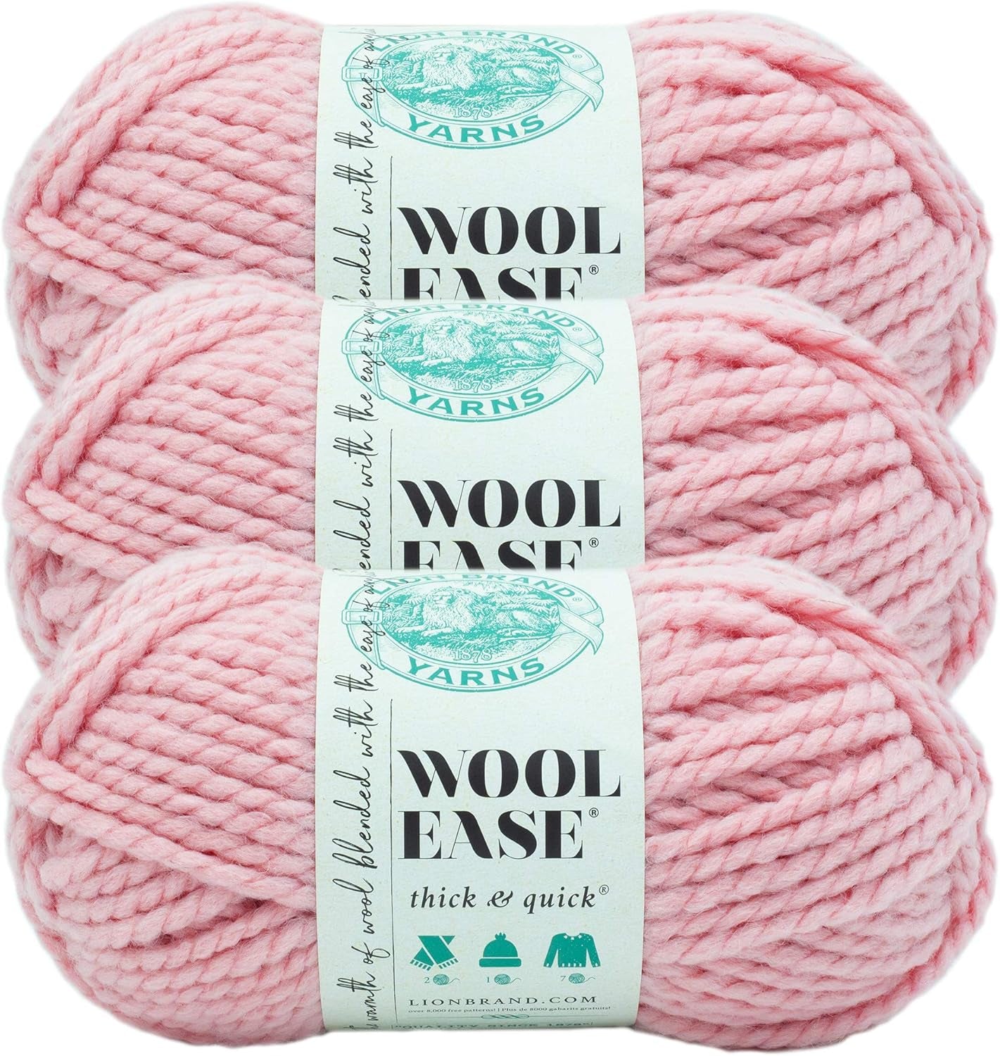 Wool-Ease Thick & Quick Yarn, Soft and Bulky Yarn for Knitting, Crocheting, and Crafting, 1 Skein, Fossil