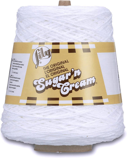 Sugar'N Cream Cotton Cone Yarn, 14 Oz, Soft Ecru, 1 Cone