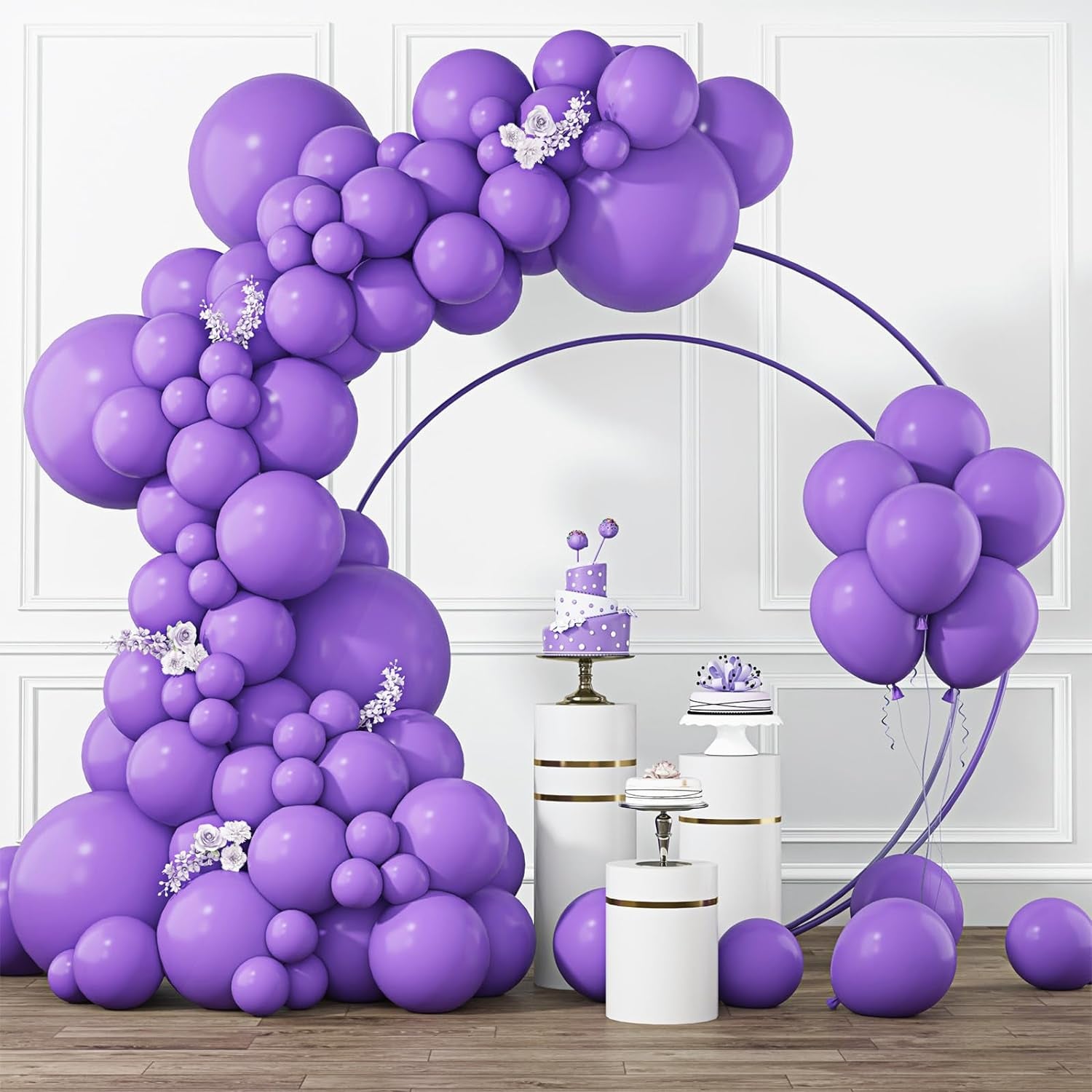 White Balloons Different Sizes 105Pcs 5/10/12/18 Inch for Garland Arch, Party Latex Balloons for Happy New Year Decorations 2024 Birthday Party Wedding Anniversary Baby Shower Party Decoration