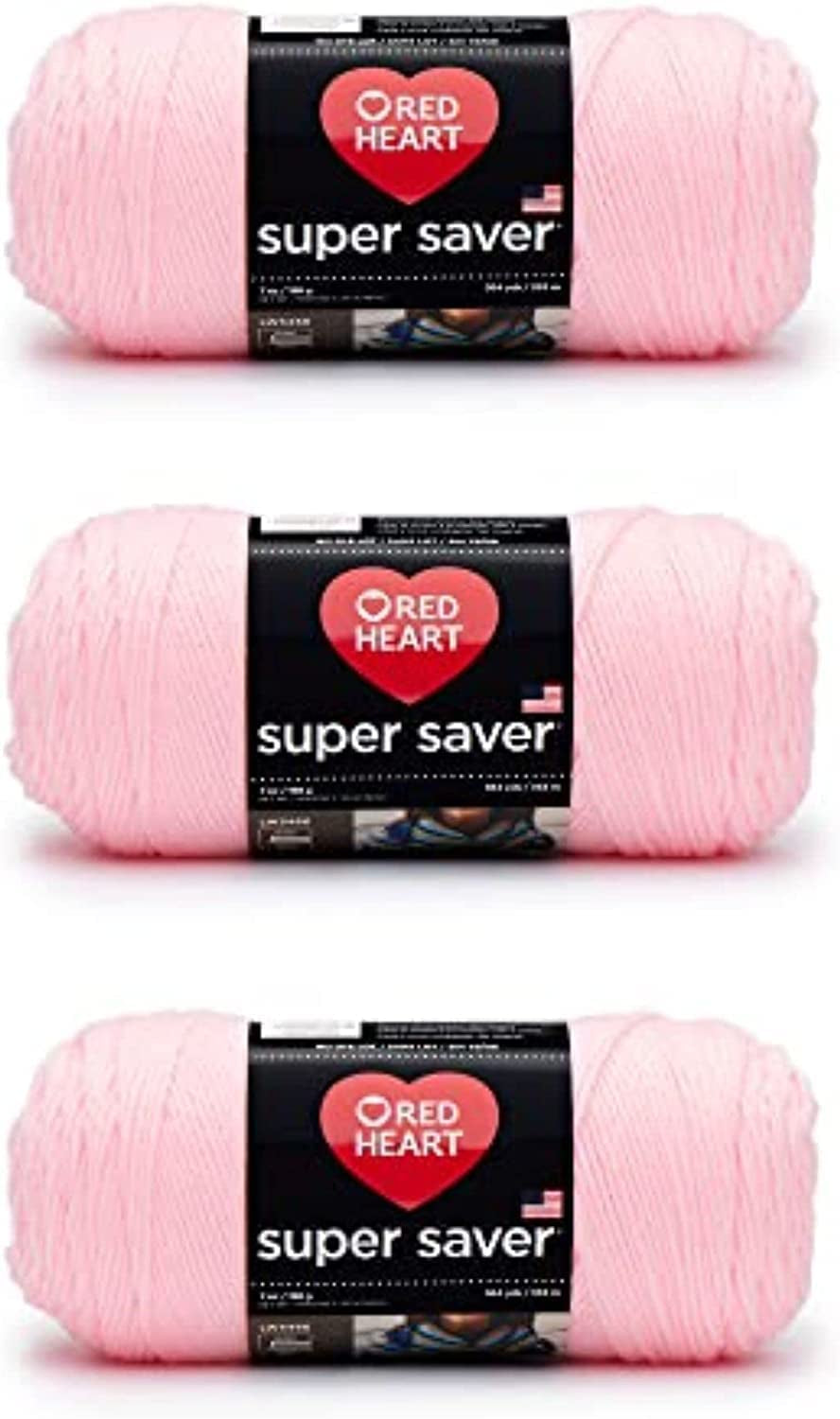 Super Saver White Yarn - 3 Pack of 198G/7Oz - Acrylic - 4 Medium (Worsted) - 364 Yards - Knitting/Crochet