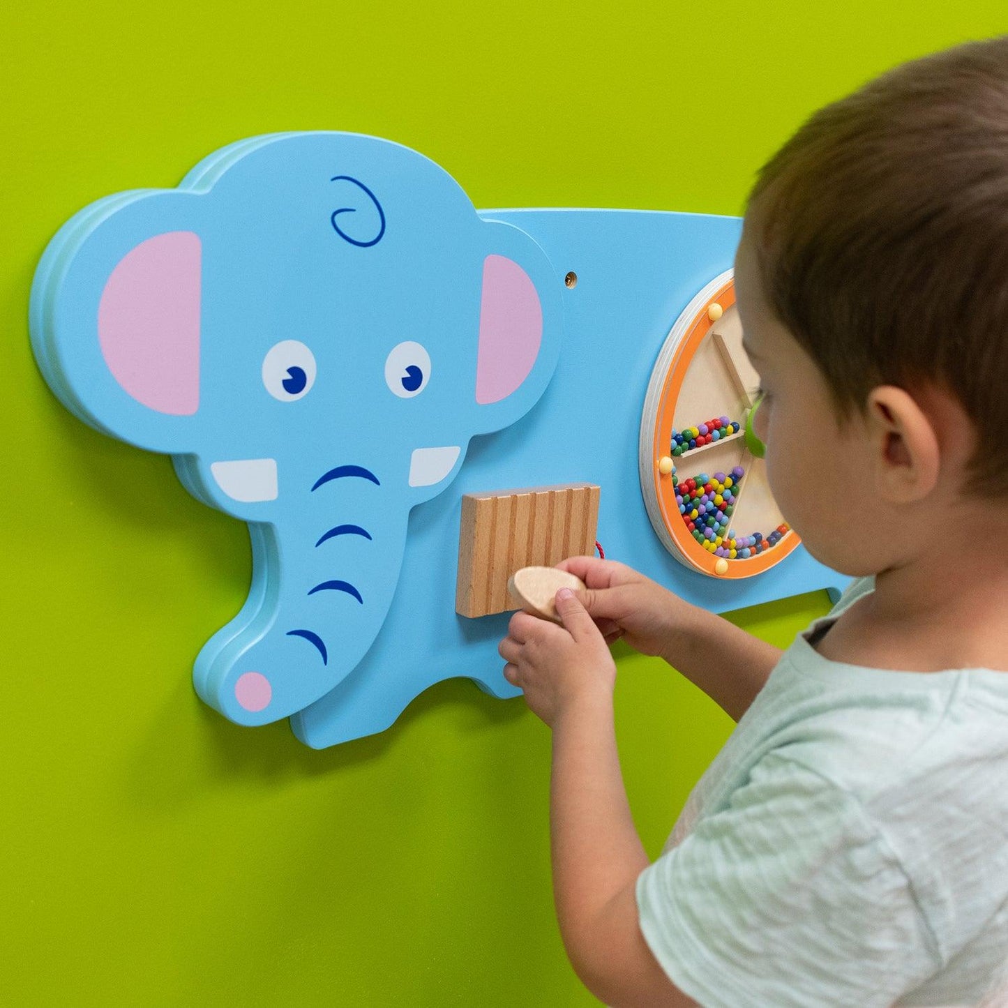 Elephant Activity Wall Panel - 18m+ - Toddler Activity Center - Loomini