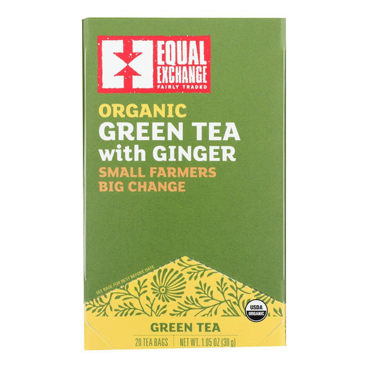 Equal Exchange - Tea Green Ginger - Case Of 6-20 Bag - Loomini