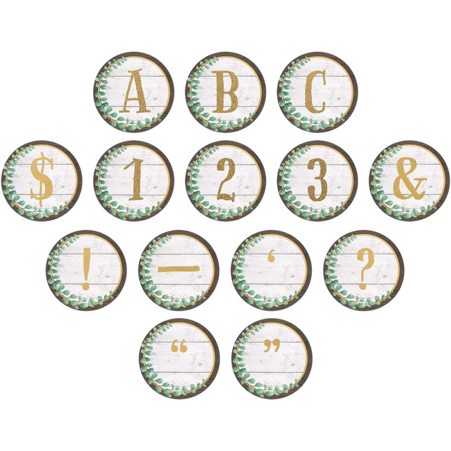 Eucalyptus Circle Letters, 216 Per Pack, 3 Packs - Loomini