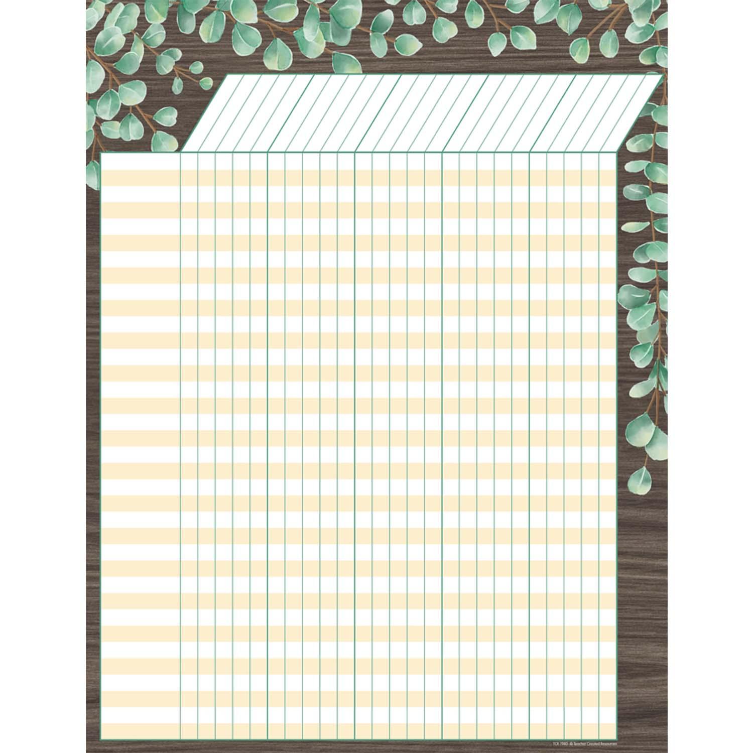 Eucalyptus Incentive Chart, 17" x 22", Pack of 6 - Loomini