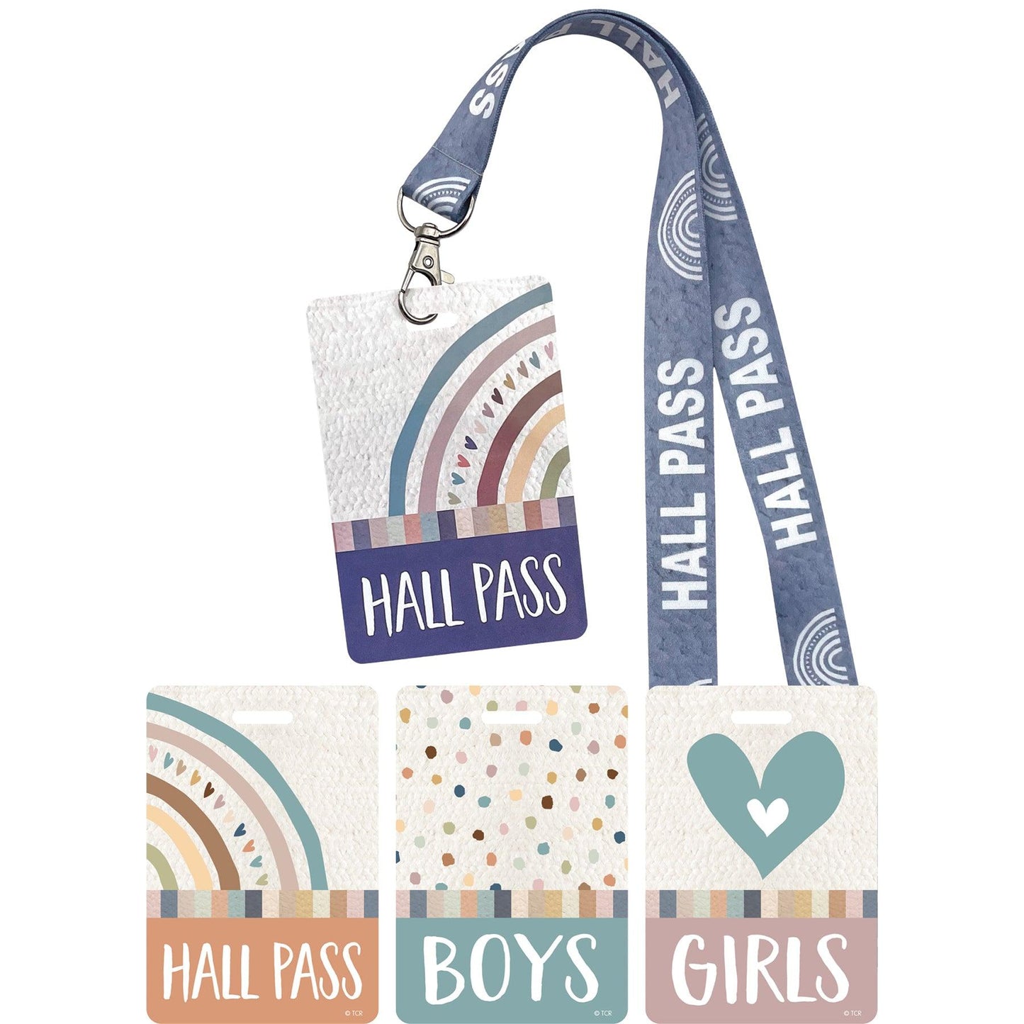 Everyone is Welcome Hall Pass with Lanyard, 4 Per Pack, 3 Packs - Loomini