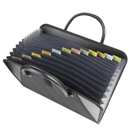 Expanding File with Handles, Black - Loomini