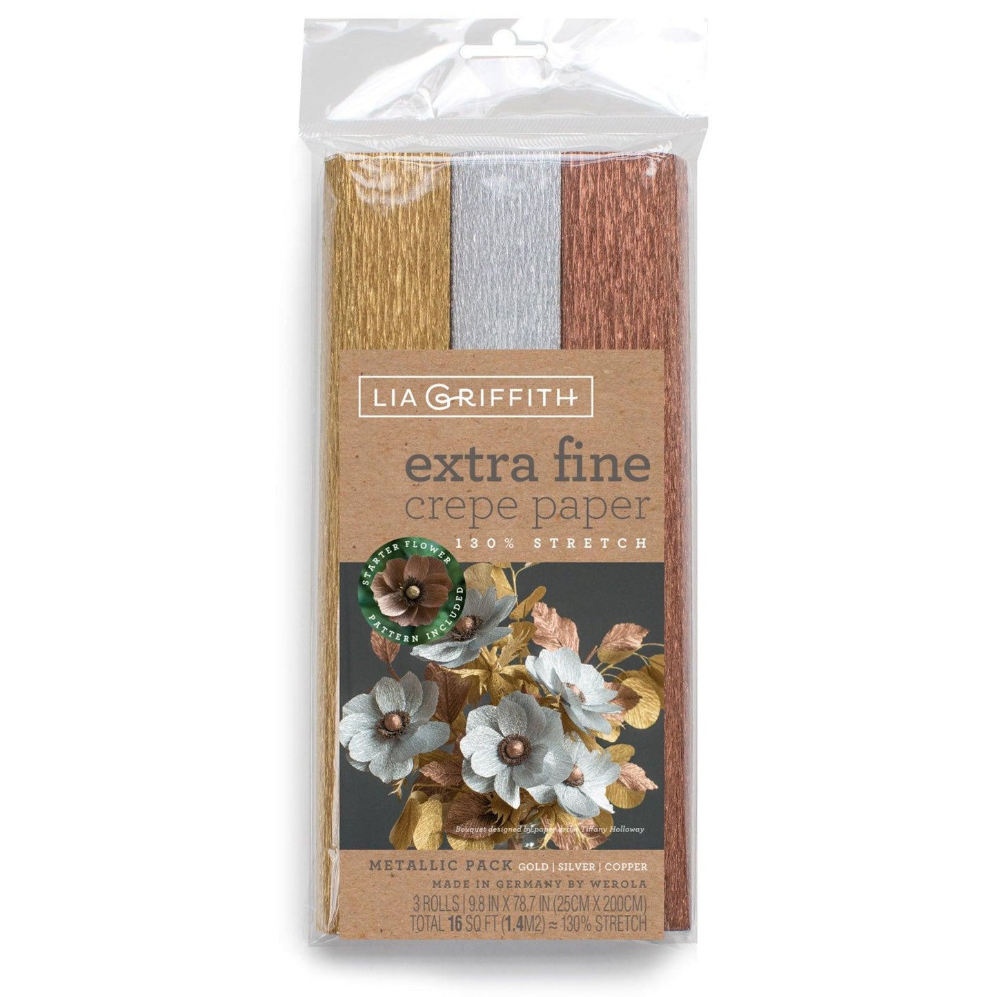 Extra Fine Crepe Paper, Metallic Assortment, 10.7 sq. ft - Loomini