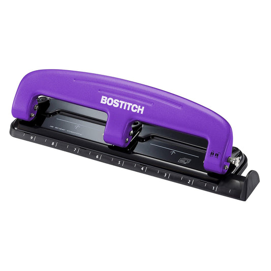 EZ Squeeze™ 3-Hole Punch, 12 Sheets, Purple - Loomini