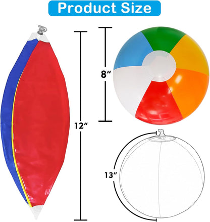 12'' Beach Ball for Kids - 14 Pack Beach Balls Bulk Inflatable Pool Beach Balls Bulk Hawaiian Tropical Theme Party Decorations Favors Supplies