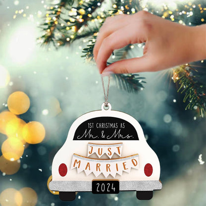 First Christmas Married Ornament 2024, Our First Christmas as Mr and Mrs Christmas Ornament - Bridal Shower Gift, Marriage Gifts, Wedding Gifts for Couples, Gifts for Newlyweds