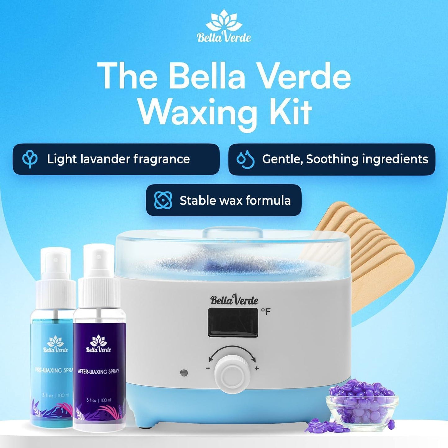 Bella Verde Waxing Kit for Women & Men   Hard Wax Kit for Hair Removal   Wax