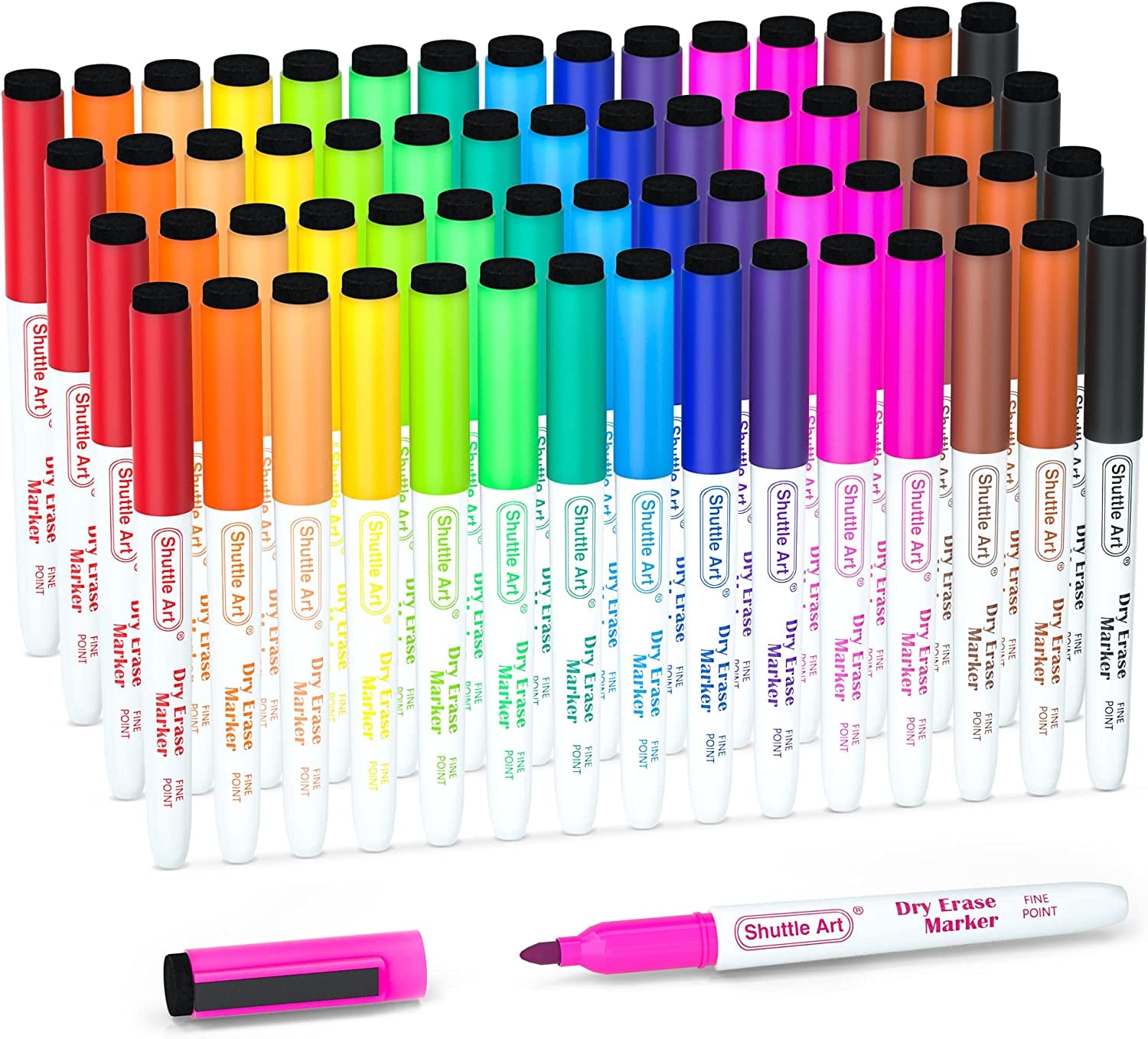 Dry Erase Markers, 15 Colors Magnetic Whiteboard Markers with Erase,Fine Point Perfect for Writing on Whiteboards, Dry-Erase Boards,Mirrors for School Office Home