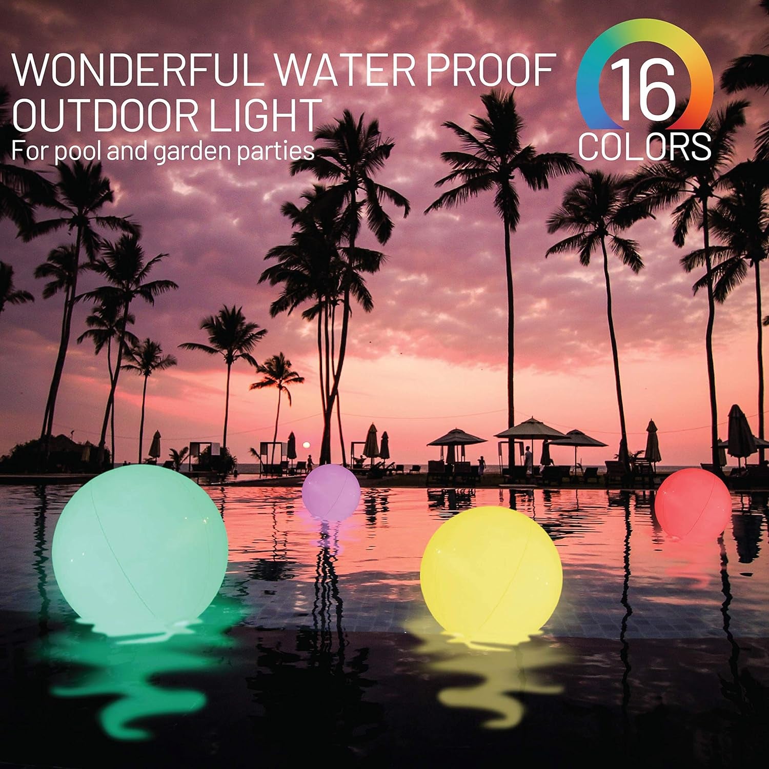 Pool Toys - LED Beach Ball with Remote Control - 16 Colors Lights and 4 Light Modes, 100Ft Control Distance - Outdoor Beach Party Games for Kids Adults, Pool Patio Garden Decorations (1PCS).