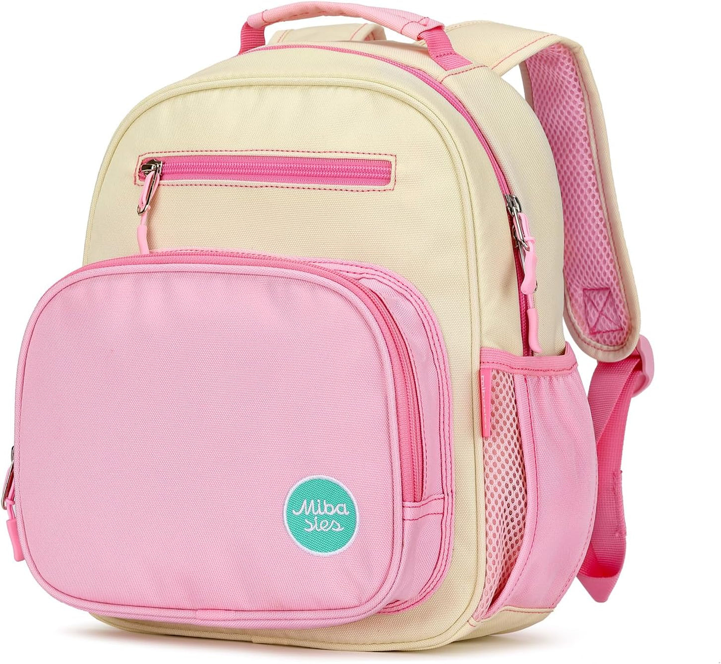 Toddler Backpack for Girls and Boys 2-4, Preschool Kindergarten Backpack, Cute Kids Backpacks for Girls（Beige Pink）