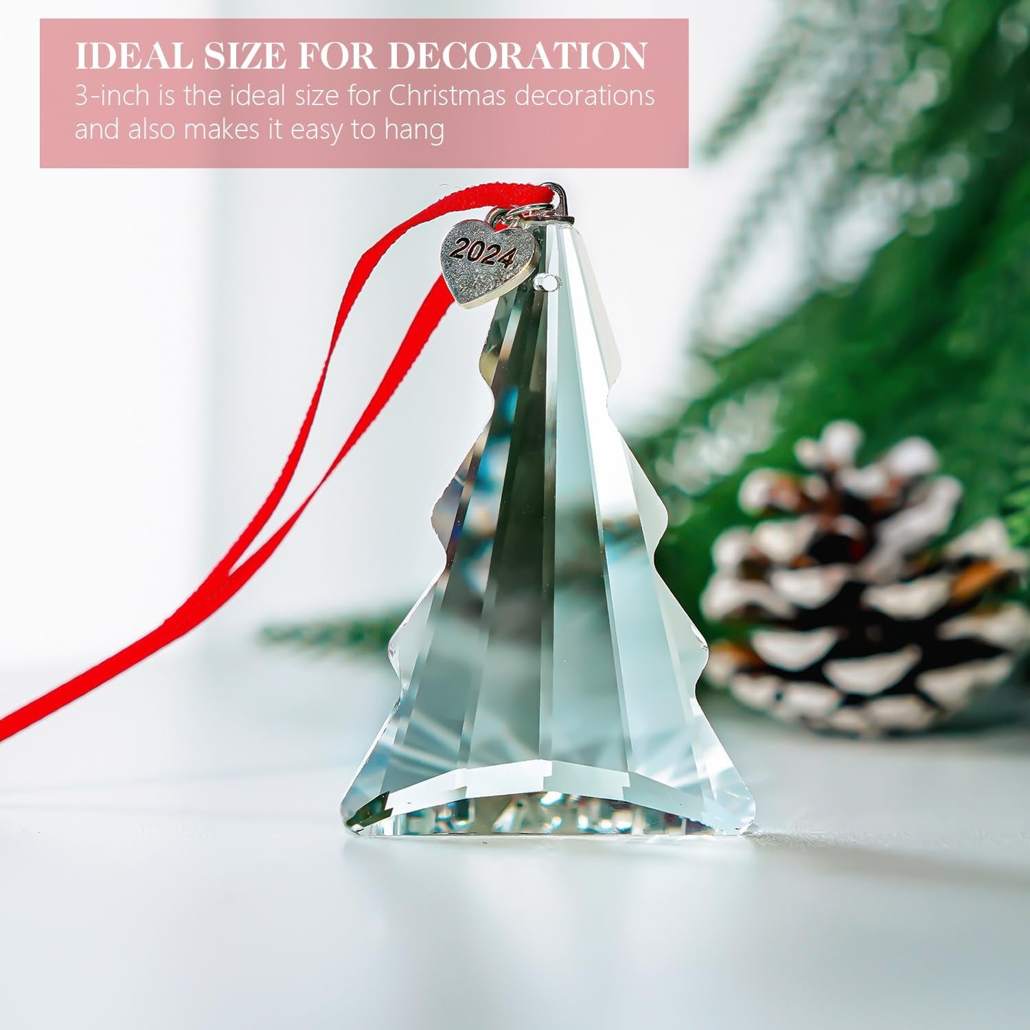 Window Hanging Crystal Hummingbird Prism Ornament for Christmas Tree Decorations, Hummingbird Christmas Home Decor Ornaments Gifts for Mother Lady Animal Lovers(Ab)