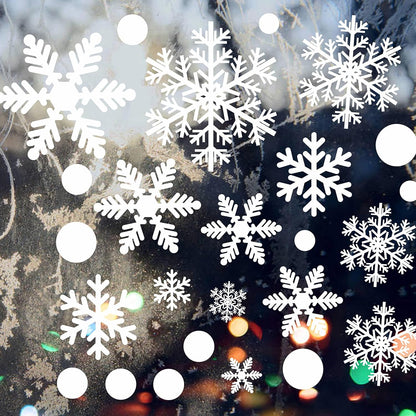 321Pcs Christmas Window Clings for Glass Windows 9Sheets Christmas Window Decals Snowflakes Christmas Decorations Christmas Window Stickers for Kids Holiday Window Clings Winter Decorations