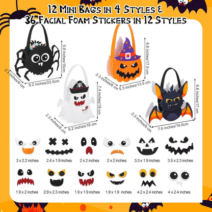 Mini Halloween Treat Bags Halloween Bucket Halloween Trick or Treat Bag Great Fun Halloween Home Activities Decorating for Halloween DIY Crafts