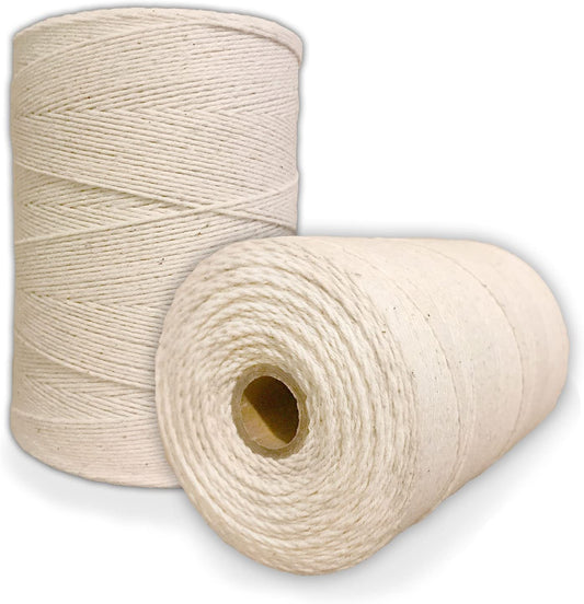 Durable Loom Warp Thread (Natural/Off White), One Spool, 8/4 Warp Yarn (800 Yards), Perfect for Weaving: Carpet, Tapestry, Rug, Blanket or Pattern - Warping Thread for Any Loom