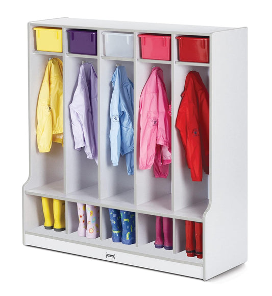Rainbow Accents 0468JCWW000 5 Section Coat Locker with Step - Gray