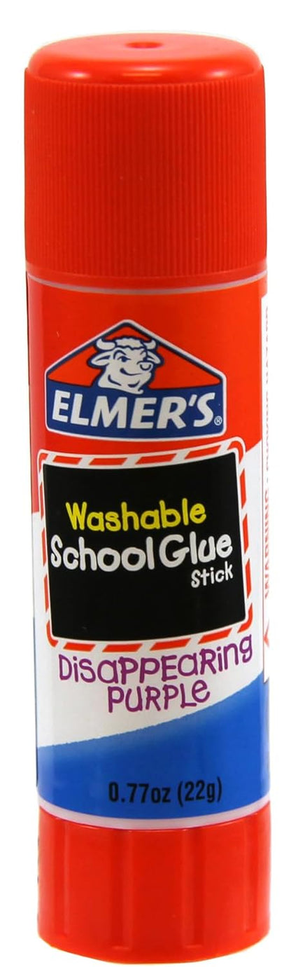 Disappearing Purple School Glue Sticks, Washable, 22 Grams, 3 Count