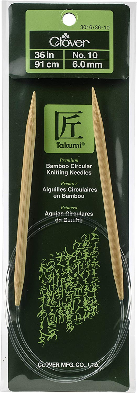 Takumi Bamboo Circular 36-Inch Knitting Needles, Size 10