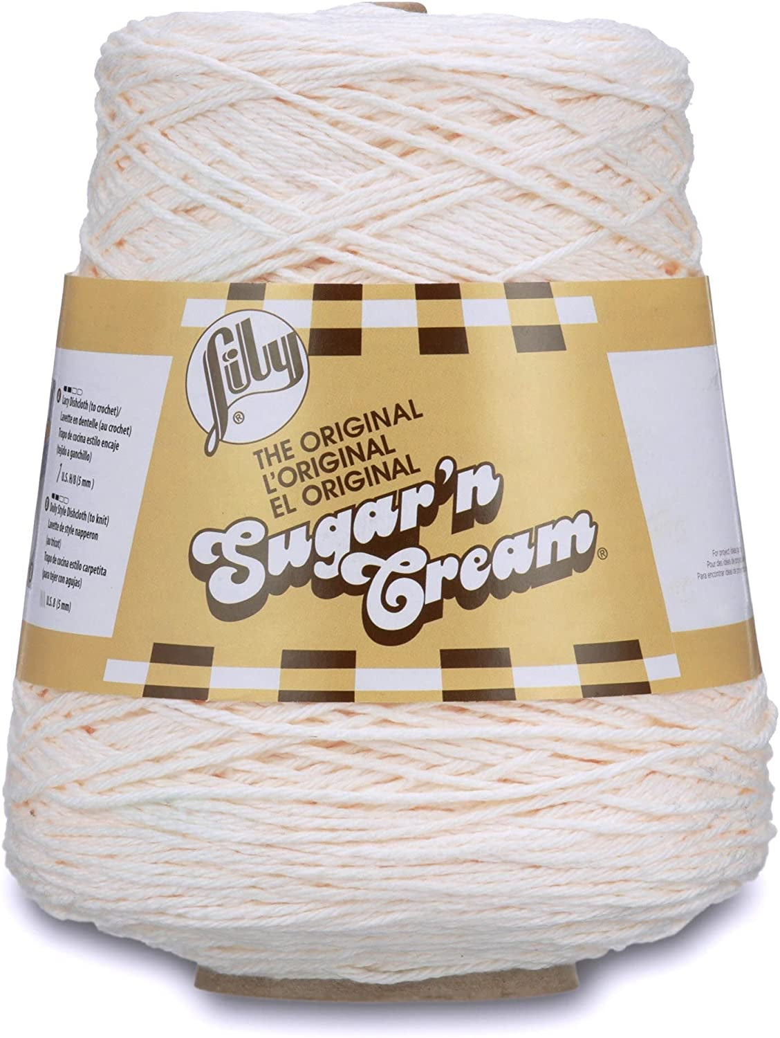 Sugar'N Cream Cotton Cone Yarn, 14 Oz, Soft Ecru, 1 Cone