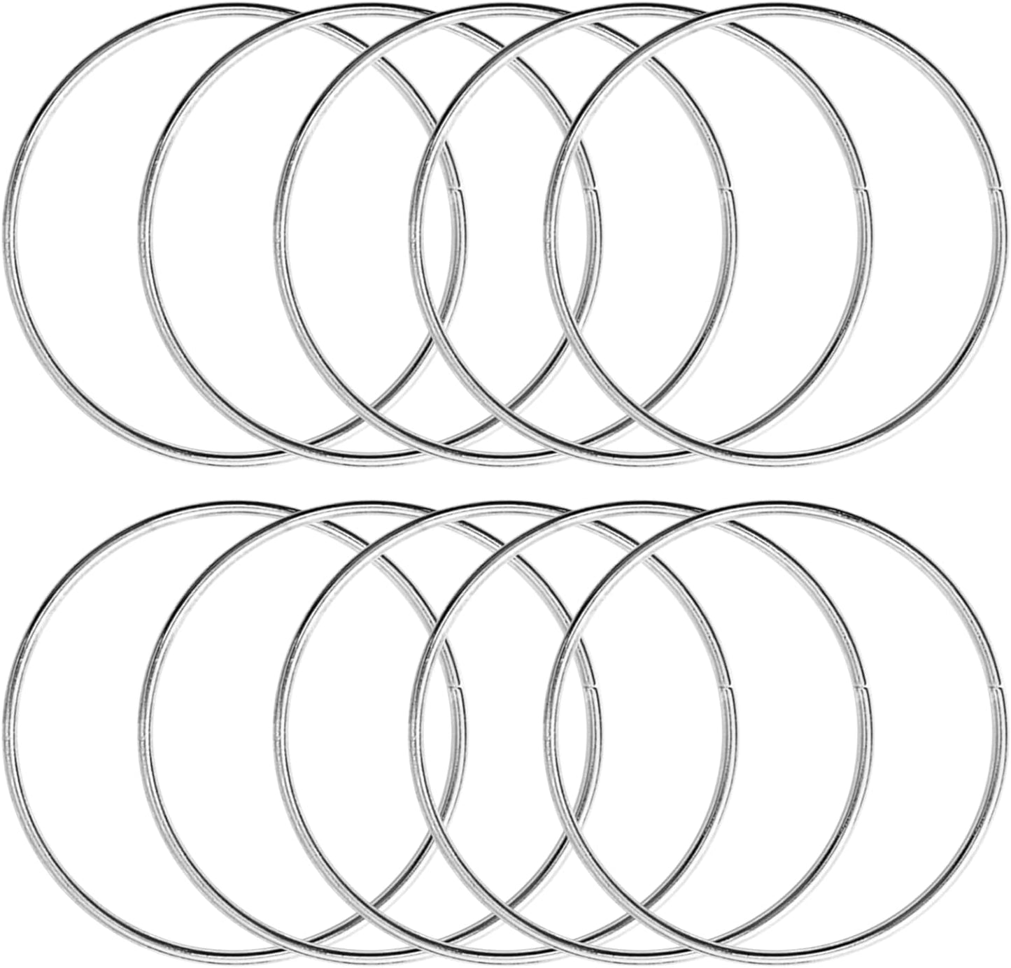 10 Pcs 6 Inch Metal Rings for Craft Silver Hoops Floral Macrame Hoops Rings for DIY Crafts Macrame Dream Catchers Supplies(Silver,6 Inch)