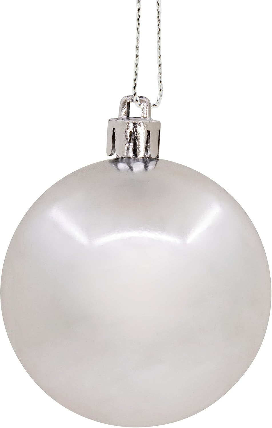 Silver Christmas Ball Ornaments, Set of 24 Christmas Baubles, Shatterproof