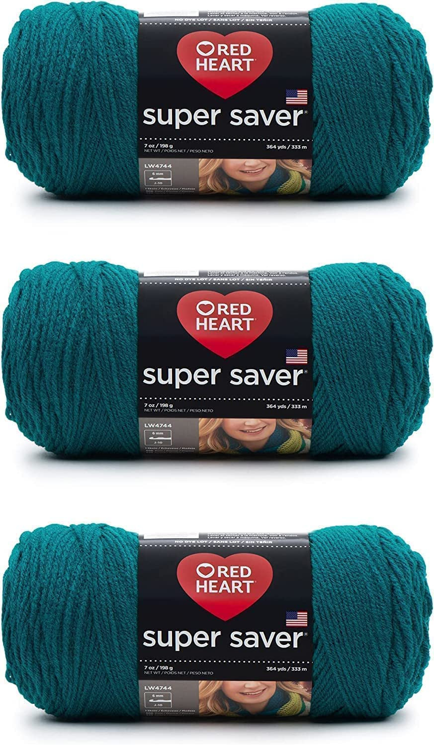 Super Saver White Yarn - 3 Pack of 198G/7Oz - Acrylic - 4 Medium (Worsted) - 364 Yards - Knitting/Crochet