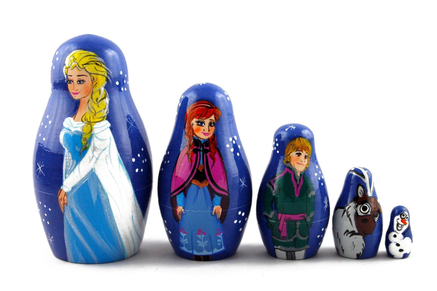 Matryoshka Matrioska Babuska Russian Nesting Wooden Doll Frozen Elsa Anna Elza