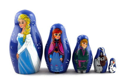 Matryoshka Matrioska Babuska Russian Nesting Wooden Doll Frozen Elsa Anna Elza