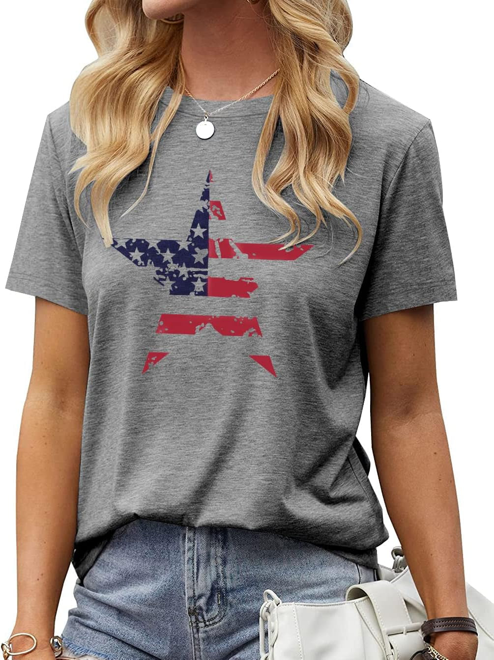 American Flag T Shirt Patriotic Shirts Women Veteran Shirt Raglan Short Sleeve Stars Stripes Top Tees