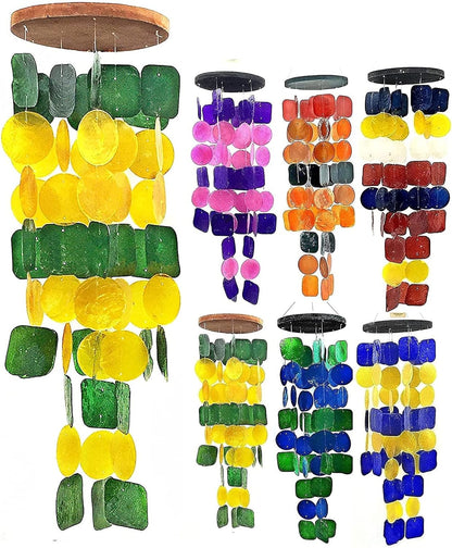 24898 Capiz Wind Chimes Sea Glass Shells Large 27 Inch outside Windchimes Home Decor Outdoor Garden Patio Yard Lawn Unique Gifts for Mom Grandma Woman Sympathy Memorial Remembrance