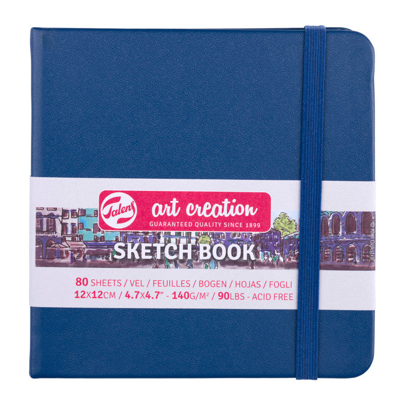 Sketchbook, 80 Sheets, 90lbs, Navy Blue Cover, 4.7" x 4.7"