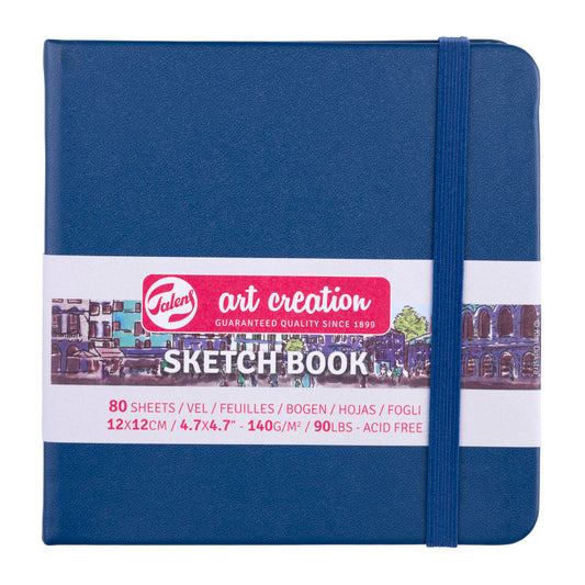 Sketchbook, 80 Sheets, 90lbs, Navy Blue Cover, 4.7" x 4.7"