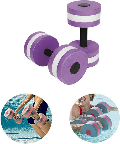 Aquatic Dumbbell Set, 2PCS Water Dumbells Pool Resistance Water Fitness Equipment Foam Dumbbell Water Aerobics Fitness Equipment for Weight Loss