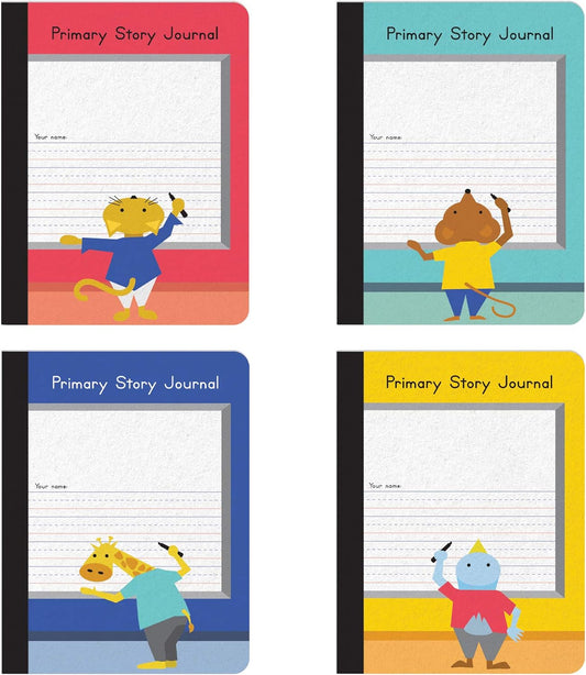 Primary Composition Notebooks, Kids Handwriting & Drawing Story Journal, Pre-K, Grades K-2, 100 Sheets/200 Pages, 9 3/4 X 7 1/2, (63784) (Pack of 4)