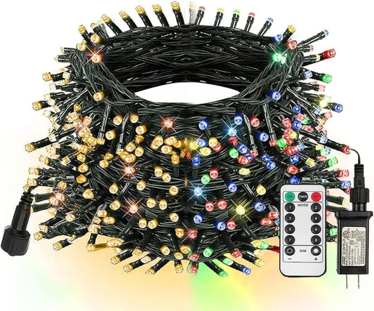 66FT 200 LED Color Changing Christmas Lights, Warm White & Multi Color Waterproof String Lights with 8 Functions, Remote Christmas Decorations for Indoor Outdoor Party Wedding Garden Decor