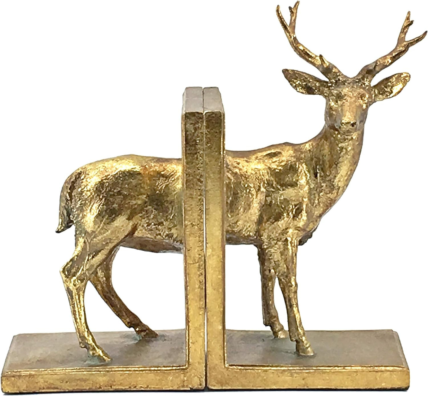 Deer Bookends Vintage Style Reindeer Stag Cabin Bookshelf Decor