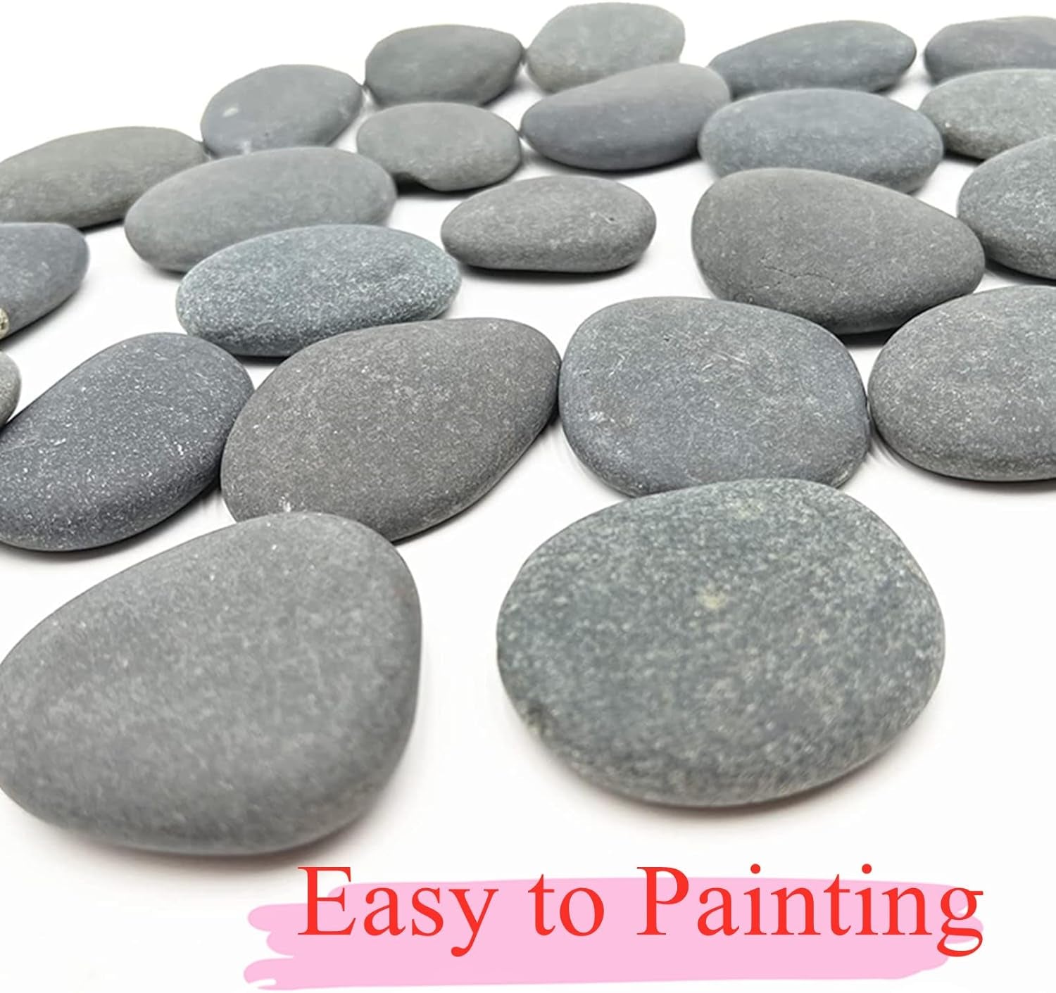 50PCS Painting Rocks, Natural DIY Rocks Flat & Smooth Kindness Rocks for Arts, Crafts, Decoration, Medium & Small Rocks for Painting ，1.5"-3"Hand Picked for Painting Rocks