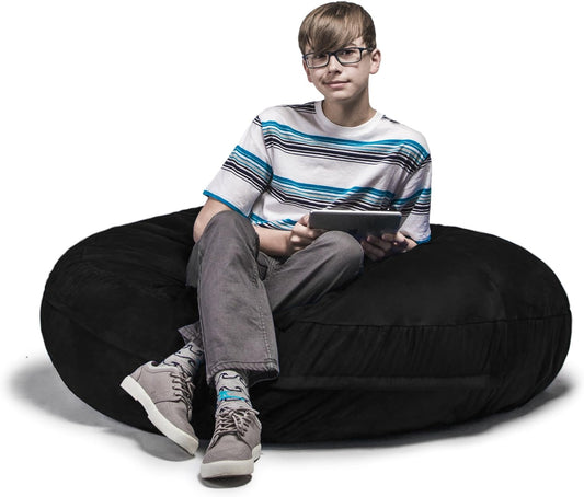 4 Ft Cocoon Bean Bag Chair, Black