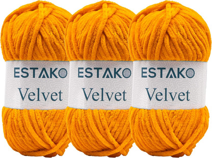 Velvet Chenille Blanket Amigurumi Yarn for Crocheting and Knitting Super Bulky 100 Gr (132 Yds) (1430 - Camel)