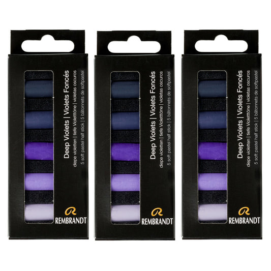 Soft Pastels Micro Sets, Deep Violets Per Set, 5 Half Sticks, 3 Sets